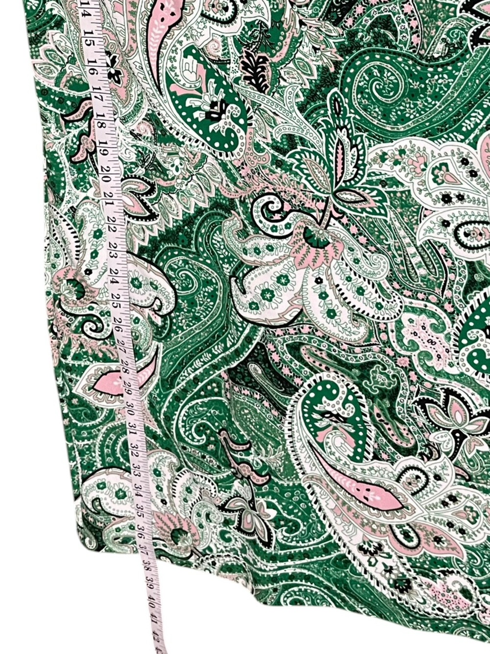 Kasper Printed Ruffle-Sleeve Sheath Green Paisley Print Dress artsy office sz 12 - Picture 13 of 16